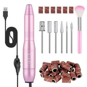 Portable Electric Nail Drill Machine, Professional 20000 RPM USB Manicure Drills